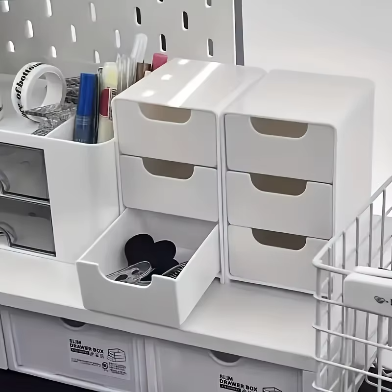 Chic 3-Tier Desk Organizer with Drawers - 1PC