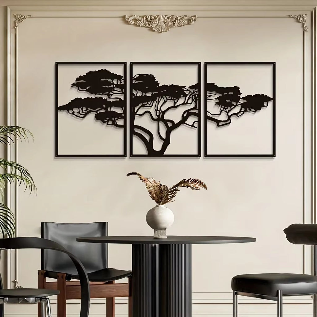 Black Metal Wall Art Decor - 3PC